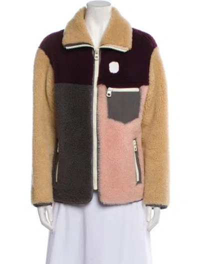 Pre-owned Coach Colorblock Pattern Jacket In Brown