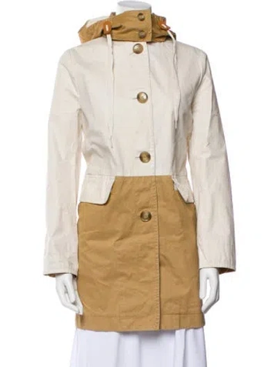 Pre-owned Coach Colorblock Pattern Parka In Neutral