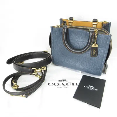 Coach Colorblock Regenerative Leather 2way Bag In Blue