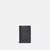 Coach Card Wallet In Signature Canvas In Color<lsn_delimiter>charcoal/black