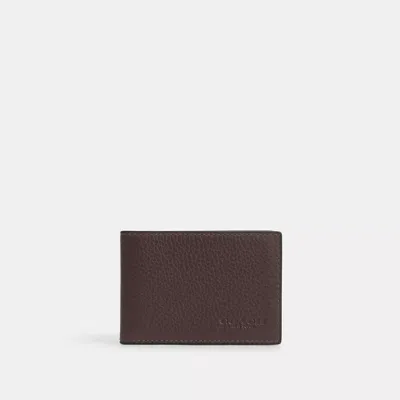 Coach Compact Billfold Wallet In Brown