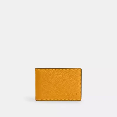 Coach Compact Billfold Wallet In Yellow