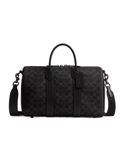 Coach Compass Bag 35 In Signature Canvas In Black