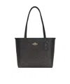 Coach Logo Printed Handbag In Black