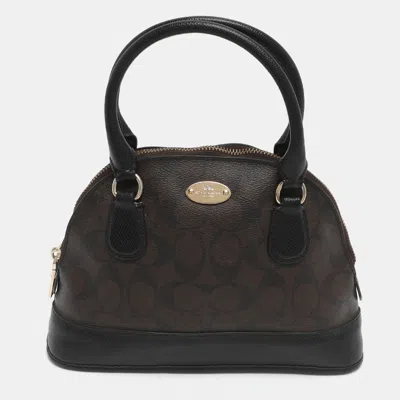 Coach Cora Dome Brown Signature Coated Canvas And Leather Satchel