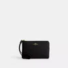 Coach Corner Zip Wristlet In Black