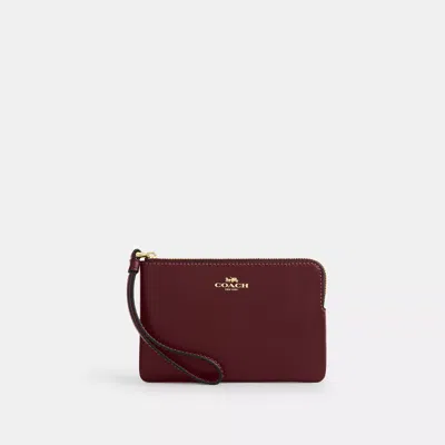 Coach Corner Zip Wristlet In Red