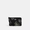 Coach Corner Zip Wristlet With Sparkly Butterfly Print In Black