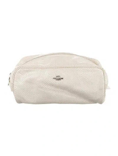 Pre-owned Coach Cosmetic Bag In Neutral