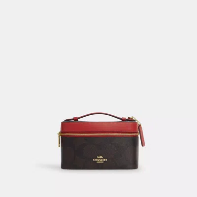 Coach Cosmetic Case In Maxi Signature Canvas In Multi