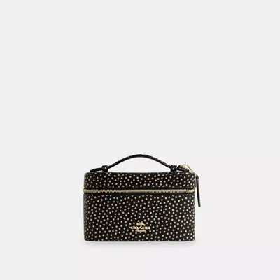 Coach Cosmetic Case With Spot Print In Black