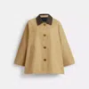 Coach Cotton Swing Coat In Sand