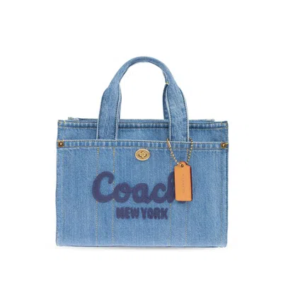 Coach Cargo Indigo Denim Tote Bag In Dnf