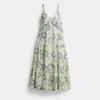 Coach Cotton Voile Maxi Dress In Green