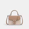 Coach Courtney Top Handle Bag In Signature Canvas In Sand
