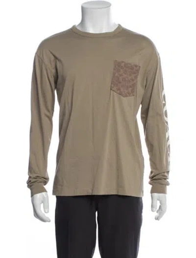 Pre-owned Coach Crew Neck Long Sleeve T-shirt In Green