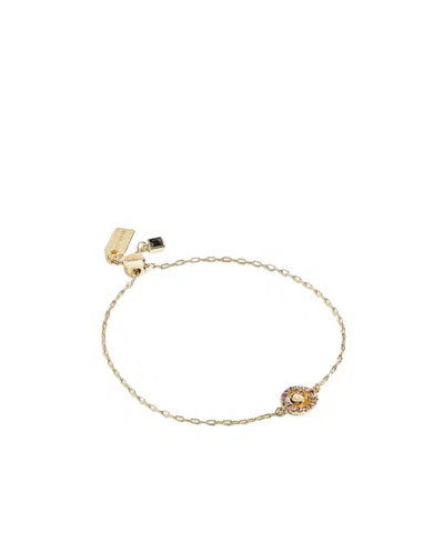 Coach Crystal Buckle Bracelet In Gold
