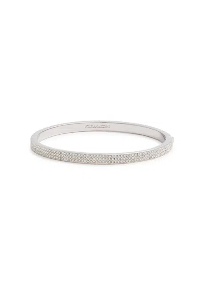 Coach Crystal-embellished Bangle In Silver