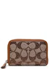 Coach Essential Small Zip Around Card Case In Crystal Signature Jacquard In Multi