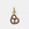 Coach Crystal Pretzel Bag Charm In Gold