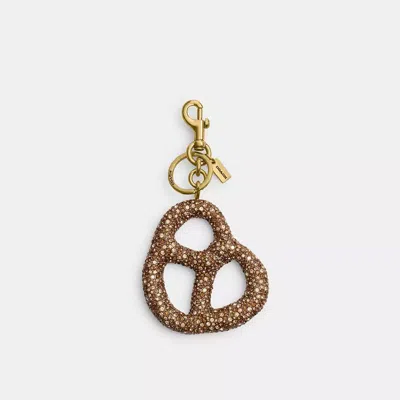 Coach Crystal Pretzel Bag Charm In Gold