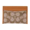 Coach Crystal Signature Essential Card Holder In Brown