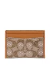 Coach Crystal Signature Essential Card Holder In Brown