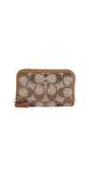 Coach Crystal Signature Jacquard Essential Small Card Case Lh/burnished Amber