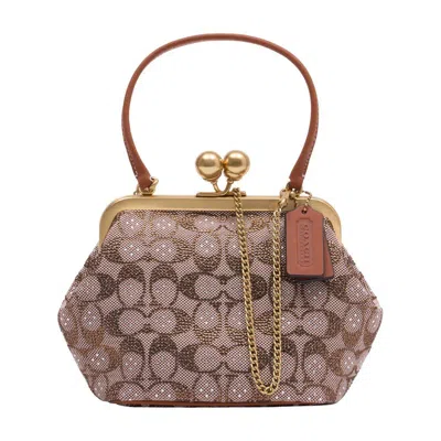 COACH COACH CRYSTAL SIGNATURE KISSLOCK CROSSBODY