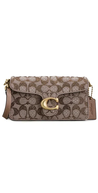 Coach Crystal Signature Soft Tabby Shoulder Bag Mushroom