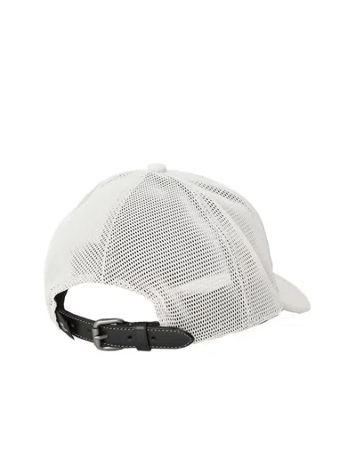 Coach Cu355chk Embroidered Logo Trucker Hat In White