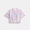 Coach Cropped T Shirt Aus Biobaumwolle Mit Blumenprint Und  Schriftzug In Schreibschrift