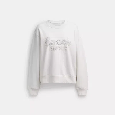 Coach Cursive Embroidered Sweatshirt In White