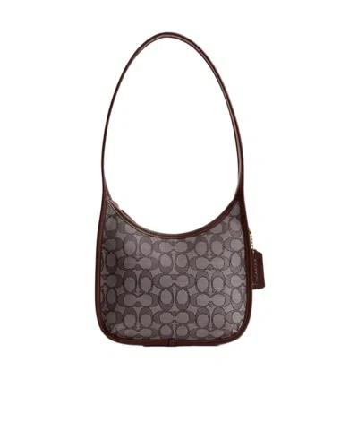 Coach Curve Zip Bag In Signature Jacquard In Gray