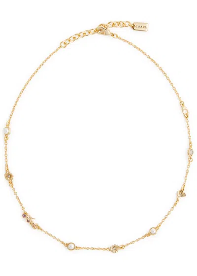Coach Daisy Embellished Choker In Gold