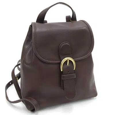 Pre-owned Coach Dark Brown Leather Backpack ()