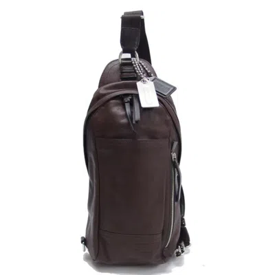 Pre-owned Coach Dark Brown Leather Shoulder Bag Sling Bag ()