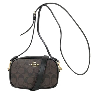 Pre-owned Coach Dark Brown Signature Line Pvc Shoulder Bag ()