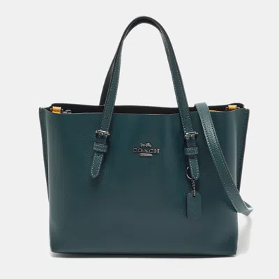 Pre-owned Coach Dark Green Leather Mollie 25 Tote