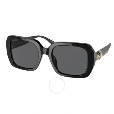 Coach Dark Grey Rectangular Ladies Sunglasses Hc8329u 500287 53 In Black / Dark / Grey
