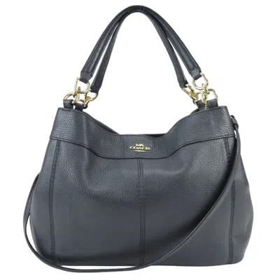 Pre-owned Coach Dark Navy Leather Tote Bag () In Blue