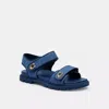 Coach Brynn Denim Touch-strap Sandals In Deep Blue
