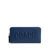 Coach Deep Blue Accordion Wallet With  Graphic In Blue