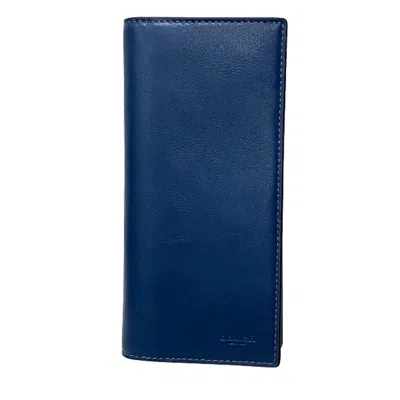 Pre-owned Coach Deep Blue Leather Coin Purse/coin Case ()