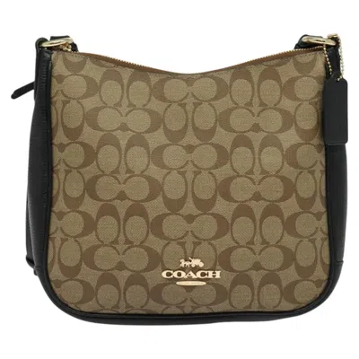Pre-owned Coach Dempsey Beige Canvas Shoulder Bag () In Sand