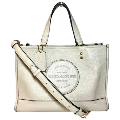 Coach Dempsey Carryall Leather Handbag In Black