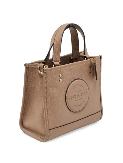 Pre-owned Coach Dempsey Leather Tote Bag In Neutrals