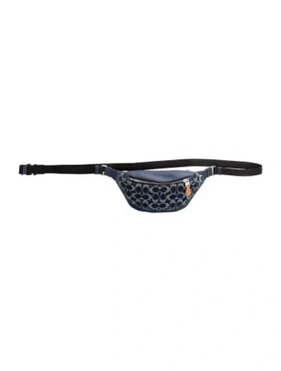 Pre-owned Coach Denim Belt Bag In Blue