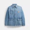 Coach Restored Denim Chore Jacket In Blue
