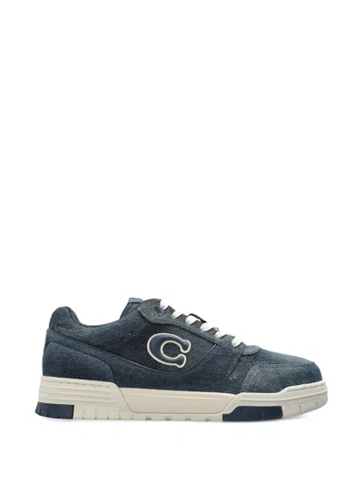 Coach Denim-effect Logo-patch Sneakers In Multi